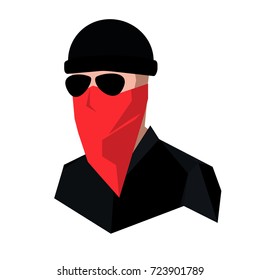 vector avatar icon terrorist scarf