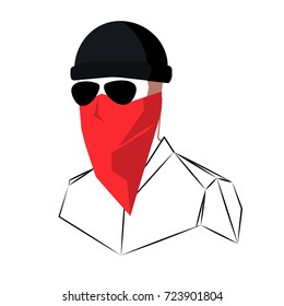 vector avatar icon terrorist scarf