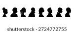 Vector avatar icons looking sideways. human profile ,  faces looking sideways . eps 10