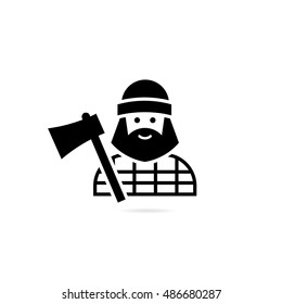 Vector Avatar lumberjack with an ax isolated on a white background.