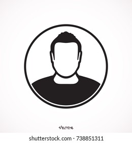 vector avatar man in circle. People with a beautiful hairstyle.