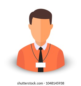 Vector avatar of the manager. Eps 10