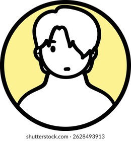 Vector avatar people line marker black cartoon profile picture people handsome man