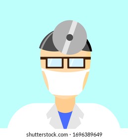 Vector avatar . portrait of doctor in medical mask