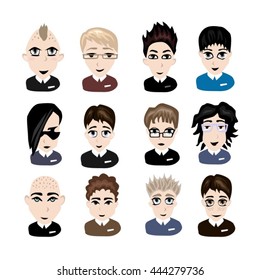 vector avatar profile icon different children boys faces