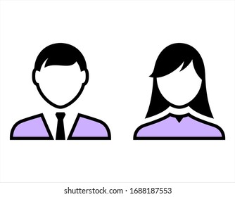 Vector avatar profile icons of male and female persons