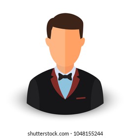 Vector avatar of a  waiter. Eps 10