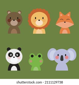 Vector avatars of cute animals