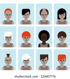 vector avatars. Male set