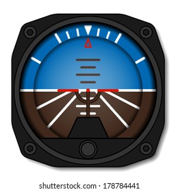 vector aviation airplane attitude indicator - artificial gyroscope horizon