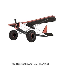 vector aviation bush plane, jet, transportation, graphic illustration icon colourful
