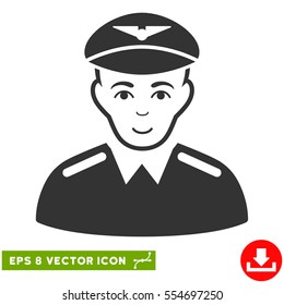 Vector Aviator EPS vector icon. Illustration style is flat iconic gray symbol on a transparent background.