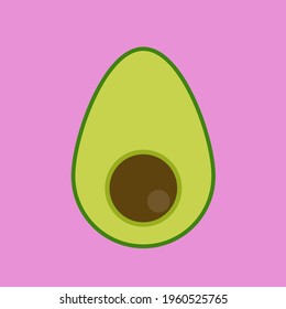 vector avocado. abstract avocado illustration. vector print a pink