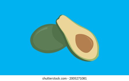 vector avocado can be used as a logo, icon, and others