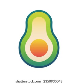 vector avocado cartoon art deco illustration isolated