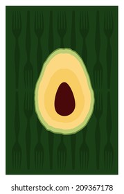 Vector of avocado. Clean Eating Concept.