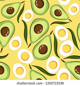 Vector avocado and egg pattern