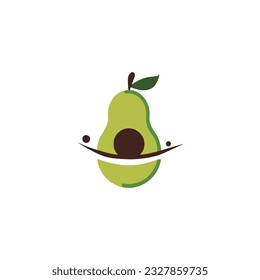 Vector avocado fruit vector illustration