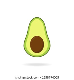 Vector avocado icon isolated on white background. Simple modern flat illustration.