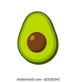 Vector avocado icon isolated on white background. Simple modern flat illustration.