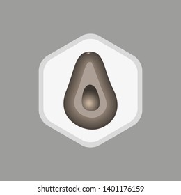Vector avocado icons in cut. Monochrome drawing on white background. Simple template for developing logo for farms, markets, postcards, posters, textiles.