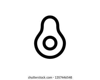 vector avocado icons outline on white - Vector