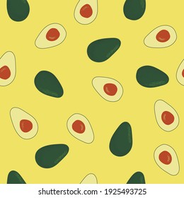 Vector avocado pattern. Simle style.