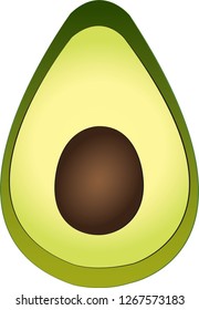 Vector of avocado of simple color graphic object illustration.  Avocado Flat design. vector illustration Icon Isolated On White Background.