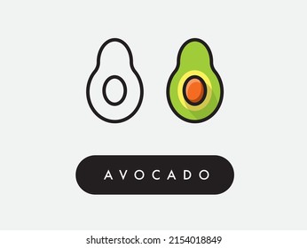 Vector avocado slice icon illustration