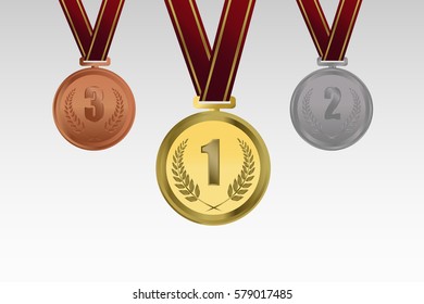 Vector Award Gold Silver Bronze Medals Stock Vector (Royalty Free ...