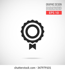 Vector award icon. Black icon pictogram. Modern flat design vector illustration, quality concept for web banner, web and mobile applications, infographics. Vector icon isolated on gradient background