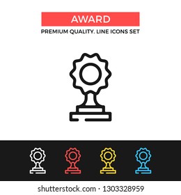 Vector award icon. Contest winning concepts. Premium quality graphic design. Modern signs, outline symbols collection, simple thin line icons set for websites, web design, mobile app, infographics