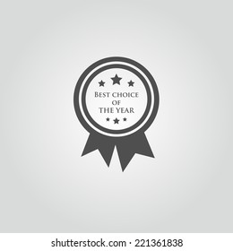vector award icon on grey background