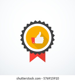 Vector award icon. Thumb up icon