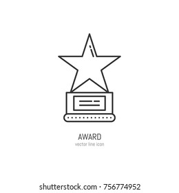 Vector award icon in trendy linear style