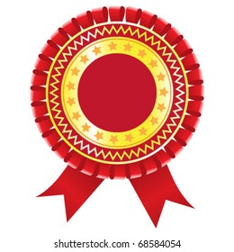 Vector award label with ribbons