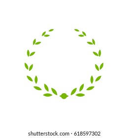 Vector award laurel wreath. Winner label, leaf symbol victory, triumph and success illustration