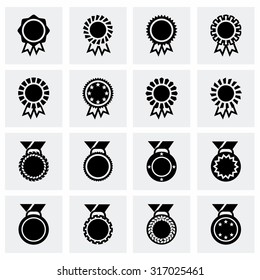 Vector Award medal icon set on grey background