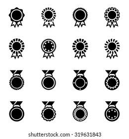 Vector Award medal icon set on white background