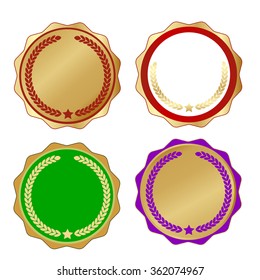 Vector award medal icons set on white background