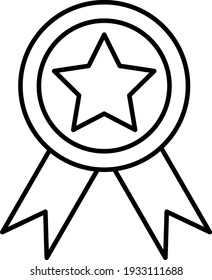 Diseño de iconos de esquema de premio de vector