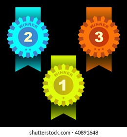Vector award with place numbers .