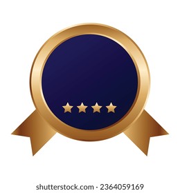 Vector award ribbon on white background.