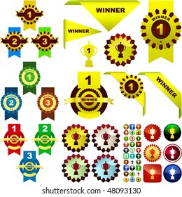 Vector award set. Vector great collection.