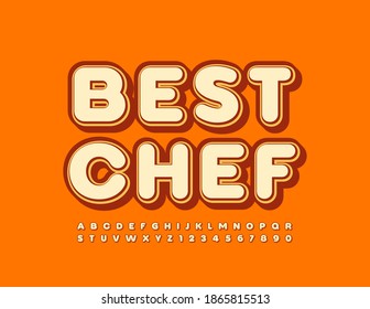Vector Award-Vorlage Bester Chef. Schriftart im Retro-Stil. Trendy Alphabet Letters and Numbers Set