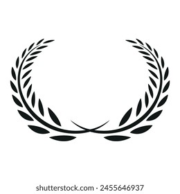 Vector award wreath flat black design