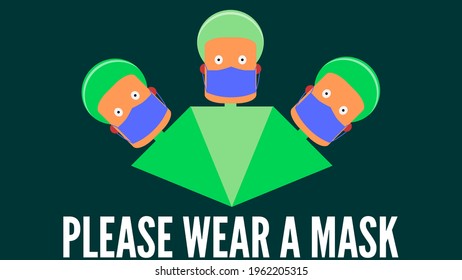 Vector awareness portrait to prevent COVID-19