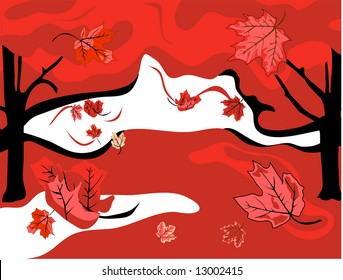 Vector Awesome Autumn Background is hand drawn original artwork.