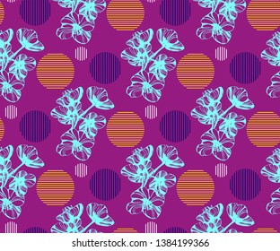 Vector Awesome jasmine flowers. Hand drawn ink illustration. Wallpaper or fabric design.