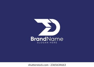 vector awesome minimalist letter T D logo design.